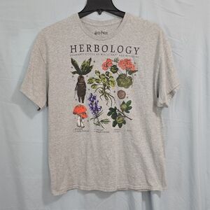 Harry Potter Unisex XL Herbology Graphic T-Shirt - Gray